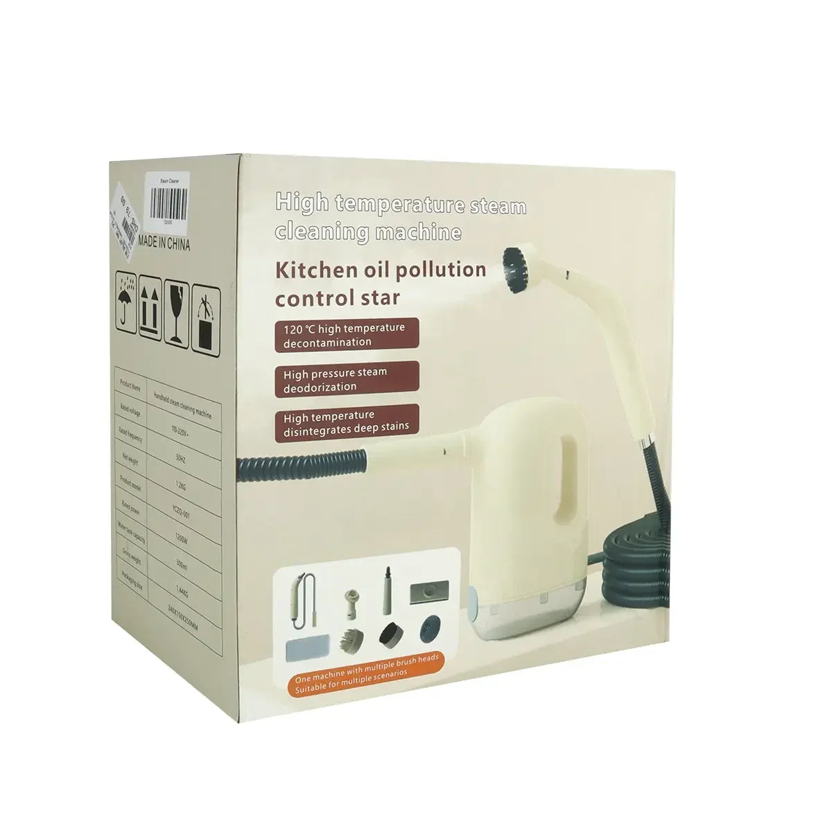 High Temperature Steam Cleaning Machine For Kitchen Oil Pollution Control. 120°C Steam, High-pressure Deodorization, Deep Stain Removal, And Multi-surface Cleaning