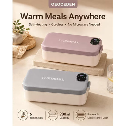 cordless, self-heating electric lunch box