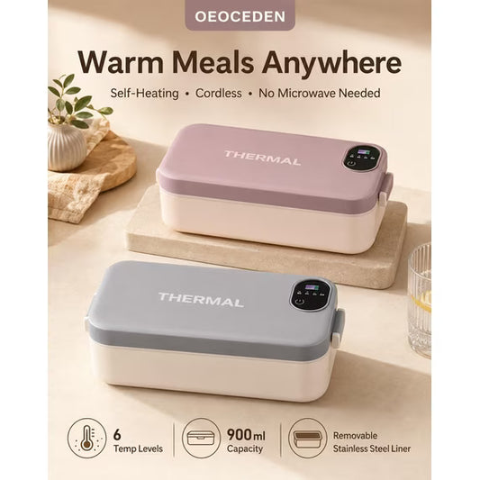 cordless, self-heating electric lunch box