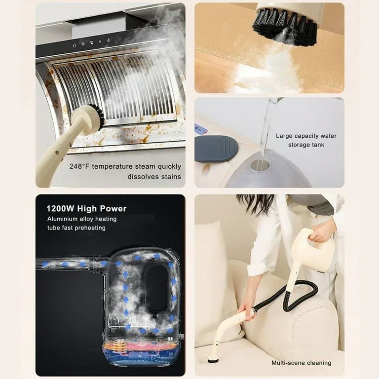 High Temperature Steam Cleaning Machine For Kitchen Oil Pollution Control. 120°C Steam, High-pressure Deodorization, Deep Stain Removal, And Multi-surface Cleaning