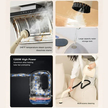 High Temperature Steam Cleaning Machine For Kitchen Oil Pollution Control. 120°C Steam, High-pressure Deodorization, Deep Stain Removal, And Multi-surface Cleaning