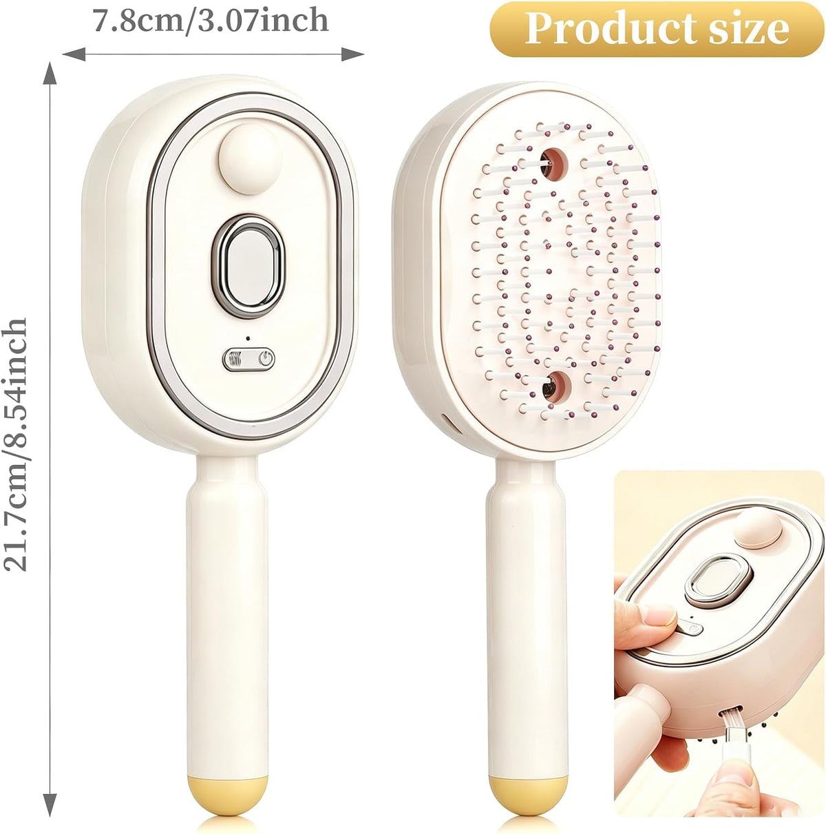 Electric spray rechargeable air cushion comb