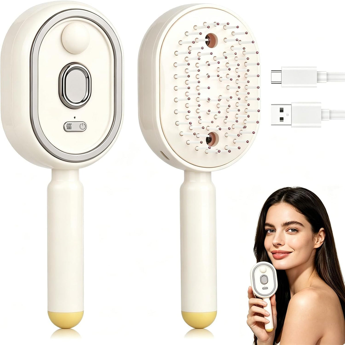 Electric spray rechargeable air cushion comb