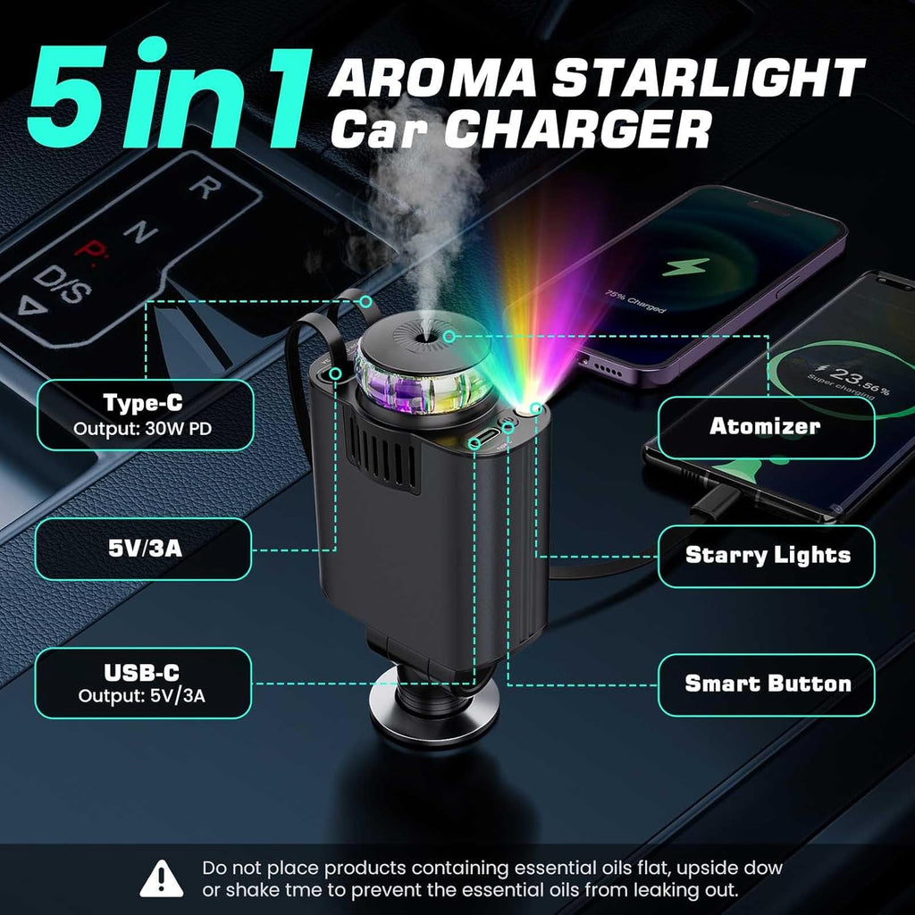 5-in-1 Starlight Car Charger