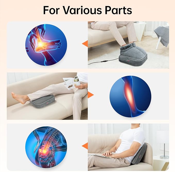 2-in-1 electric heated foot massager and foot warmer
