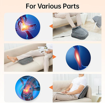 2-in-1 electric heated foot massager and foot warmer