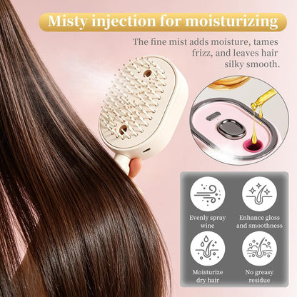 Electric spray rechargeable air cushion comb