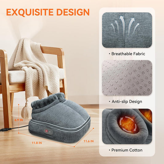 2-in-1 electric heated foot massager and foot warmer