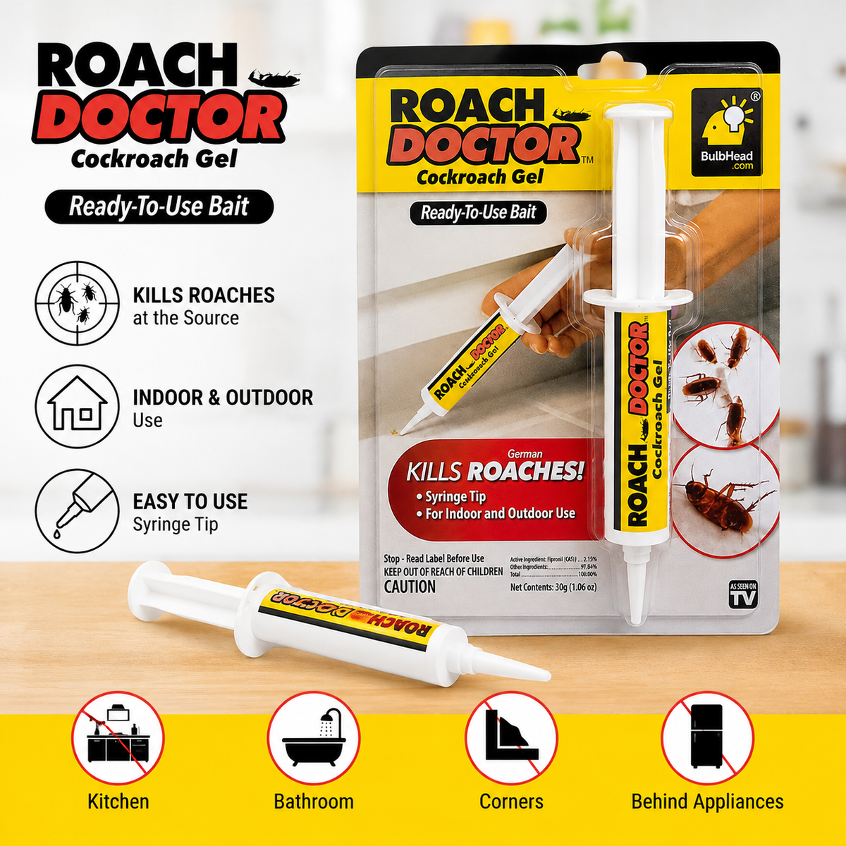 Roach Doctor Cockroach Gel – Ready-to-Use Roach Bait