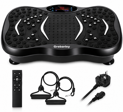 Vibration Plate Exercise Machine with Bluetooth Speaker & 2 Resistance Bands