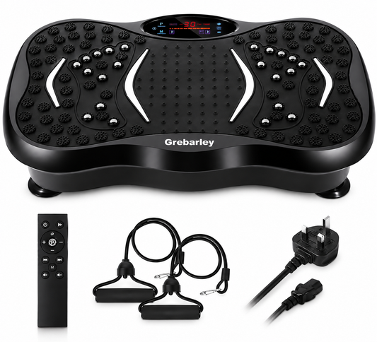 Vibration Plate Exercise Machine with Bluetooth Speaker & 2 Resistance Bands