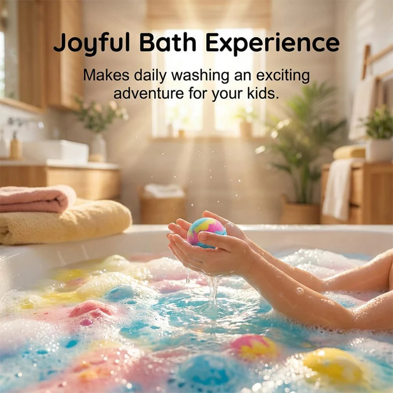 Premium High Quality PACK of 12 Kids Bath Bomb Set for Girls & Boys – Fizzing Bath Bomb Gift with Fun Colors