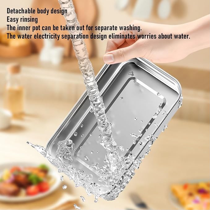 cordless, self-heating electric lunch box