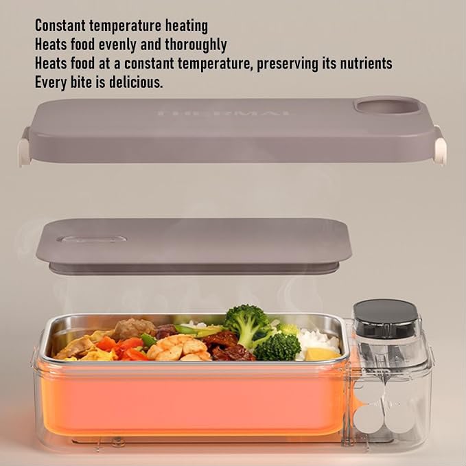 cordless, self-heating electric lunch box