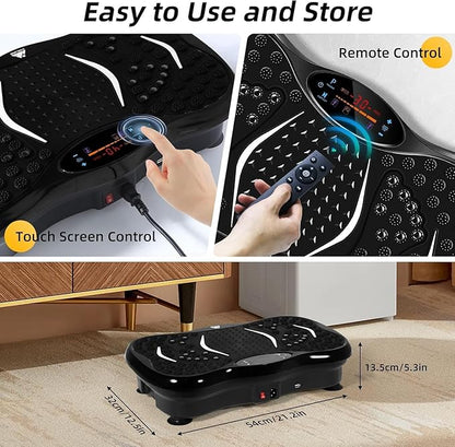 Vibration Plate Exercise Machine with Bluetooth Speaker & 2 Resistance Bands