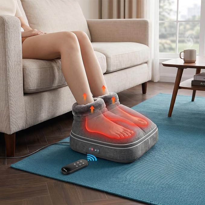2-in-1 electric heated foot massager and foot warmer