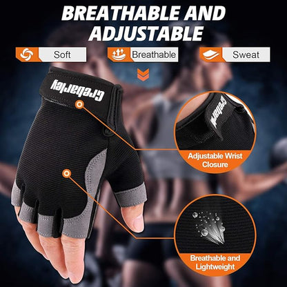 Grebarley Gym Gloves,Training Gloves Full Wrist Support,Breathable Extra Grip Palm Protection Fitness Crossfit for Men & Women