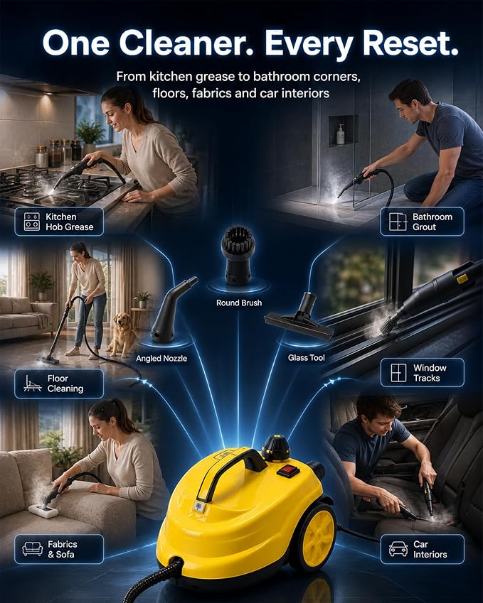 2000W High Pressure Steam Cleaner Machine – 5 Bar Powerful Deep Cleaning