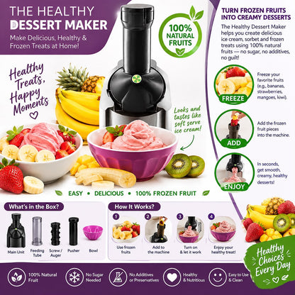 Frozen Fruit Soft Serve Maker – 200W Silver Machine