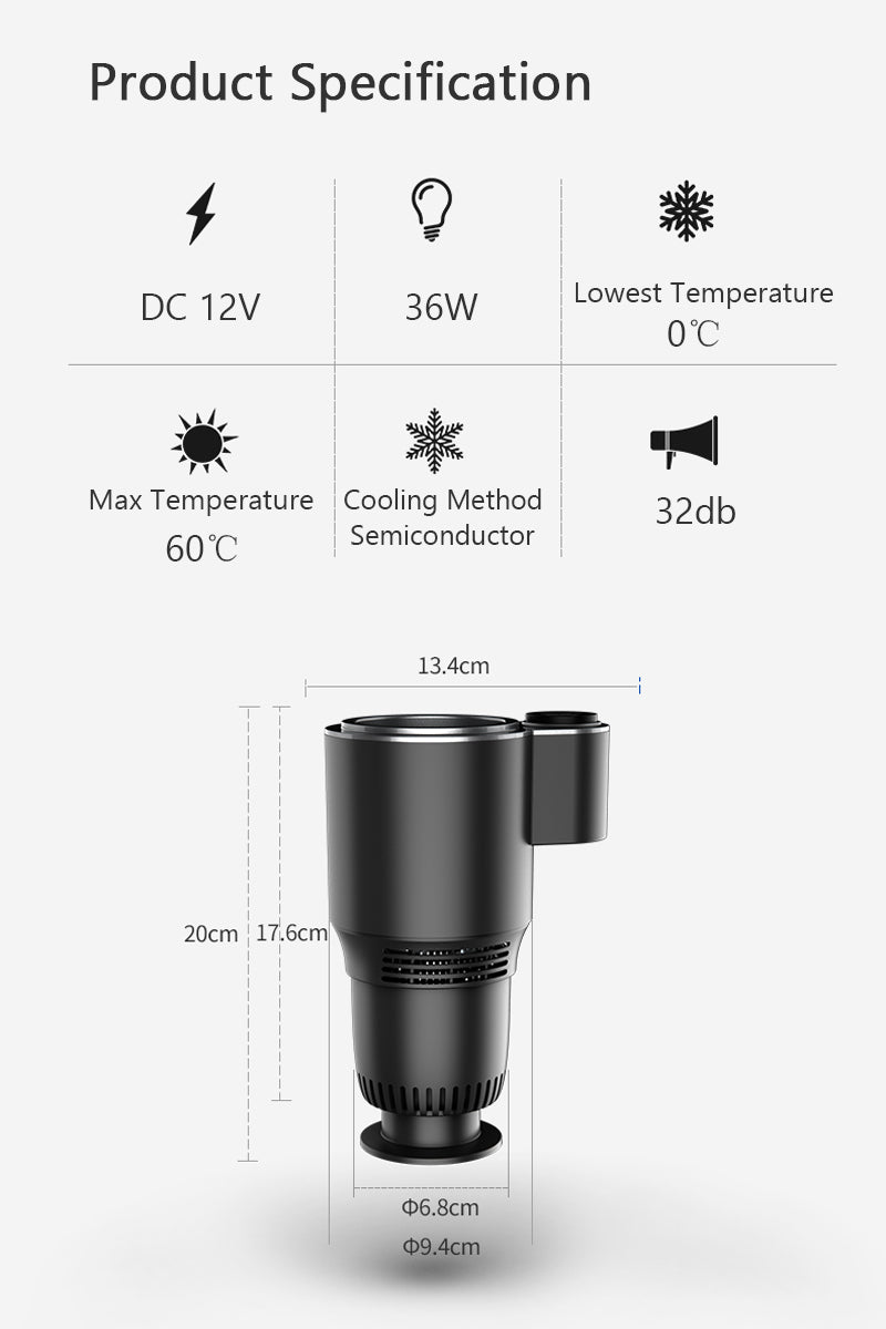 Smart Car Cup Holder – 2-in-1 Cooling &  Heating